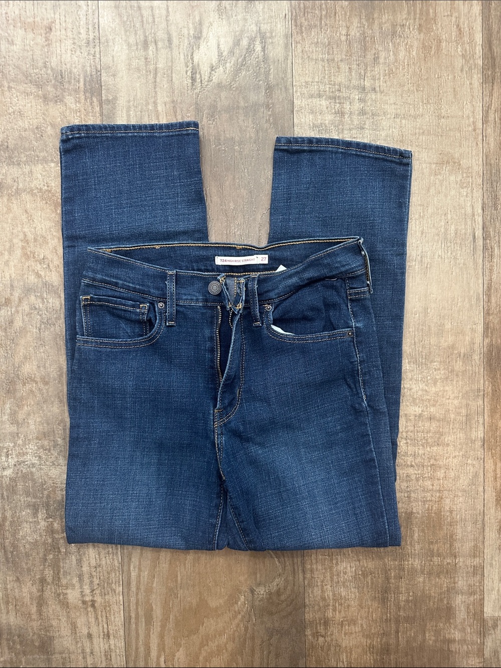 Levi's Women's High-Rise Dark Blue Straight Jeans
